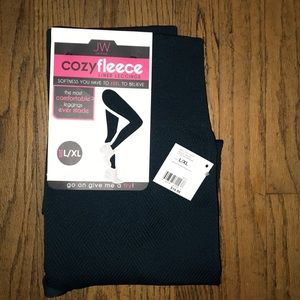 Teal fleece-lined leggings